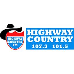 Highway COUNTRY 107.3 & 101.5 radio logo