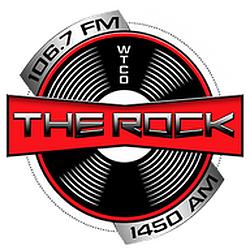 The Rock 106.7 FM and 1450 AM logo